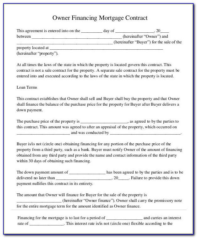 Owner Financing Agreement Form