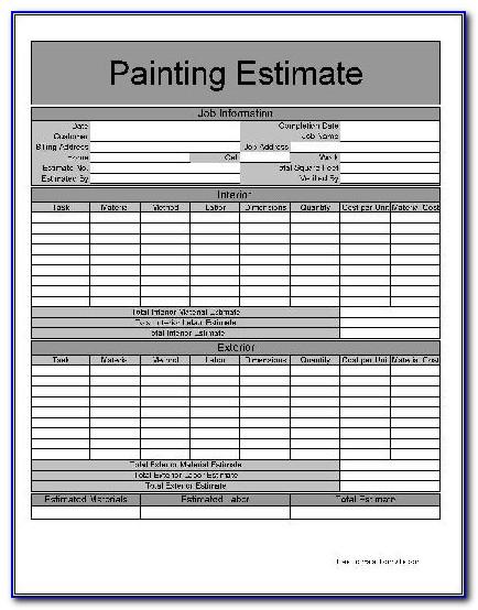 Painting Bid Template Excel