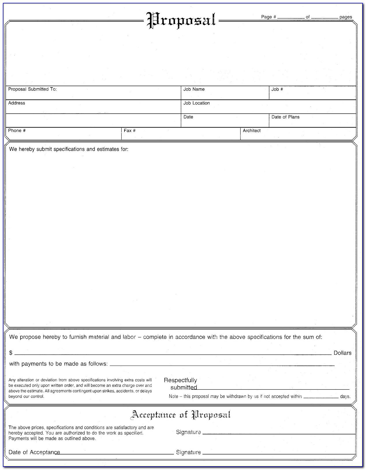 Painting Estimate Proposal Form Free