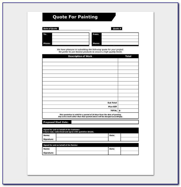 Painting Quote Template Pdf