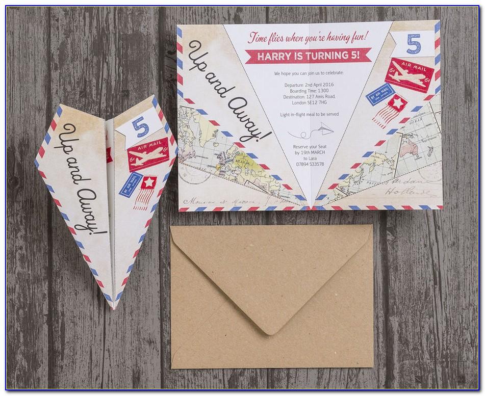 Paper Airplane Invitation Template