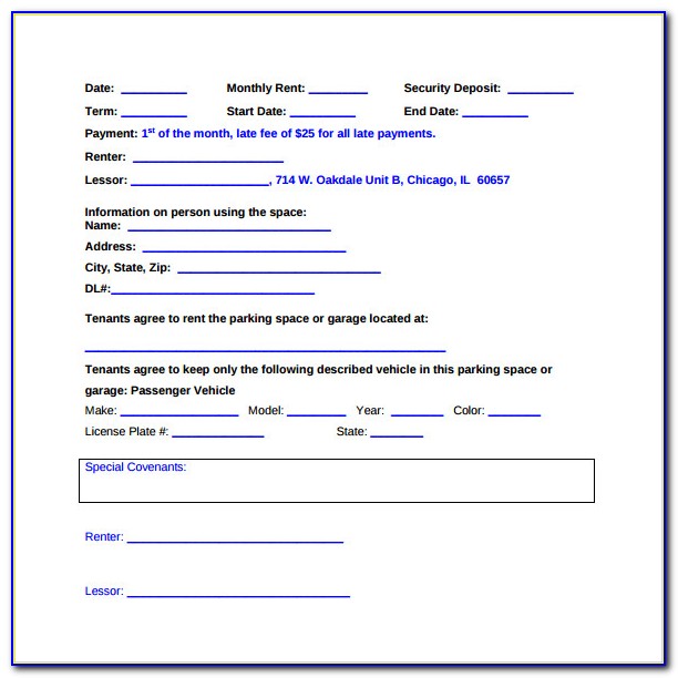 Parking Permit Agreement Template