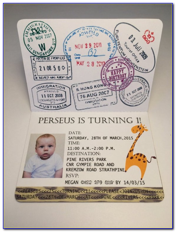 Passport Invitation Template Pdf