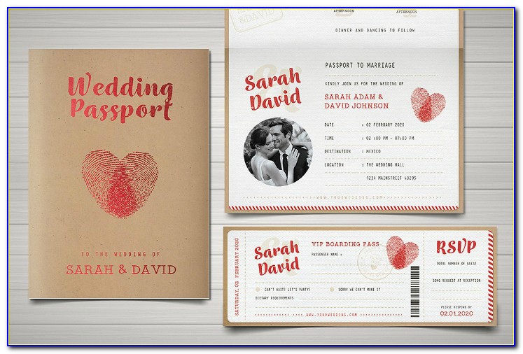 Passport Wedding Invitation Templates