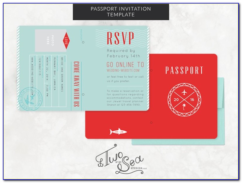 Passport Wedding Invitations Template Free