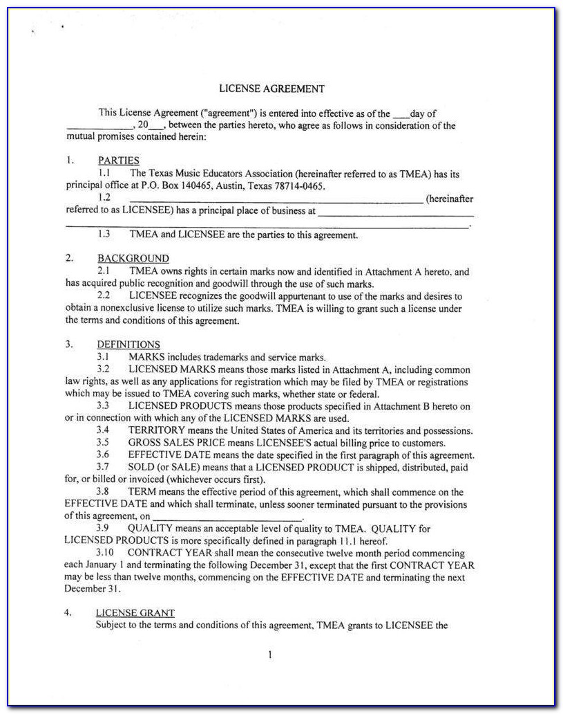 Patent License Agreement Template Doc