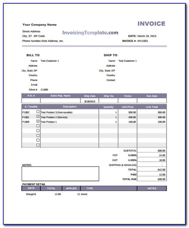 Pay Invoice Template Free