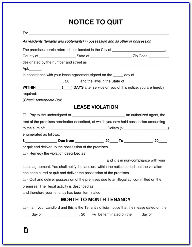Pay Or Quit Notice Form California