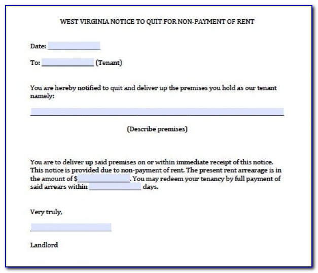 Pay Or Quit Notice Form Virginia