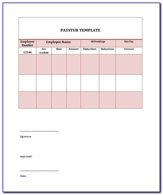 Pay Stub Template For Ms Word