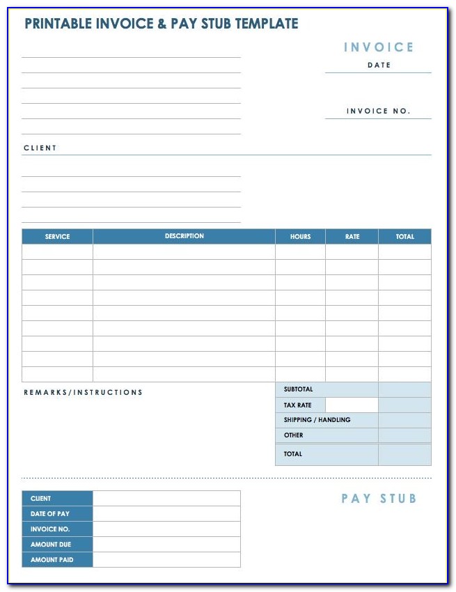 Pay Stub Template Free Excel