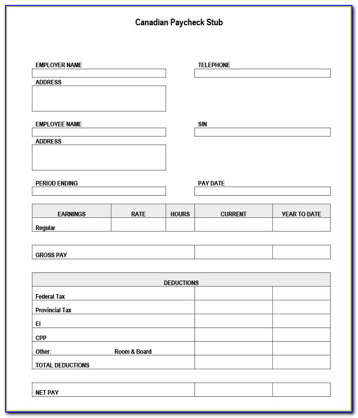 Pay Stub Template Word Document