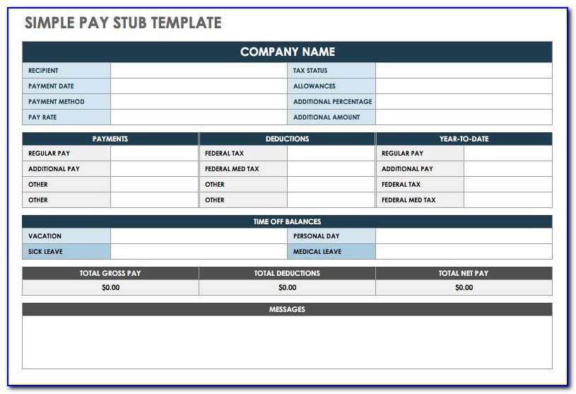 Paycheck Stubs Templates Free