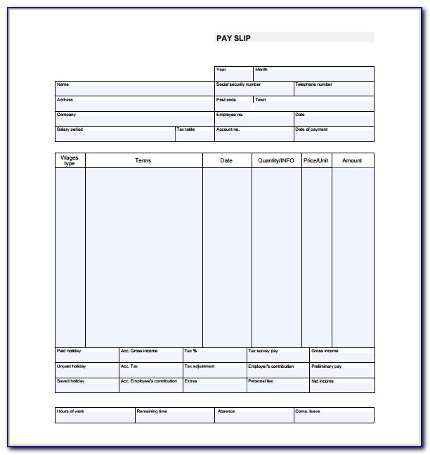 Payroll Check Template Excel