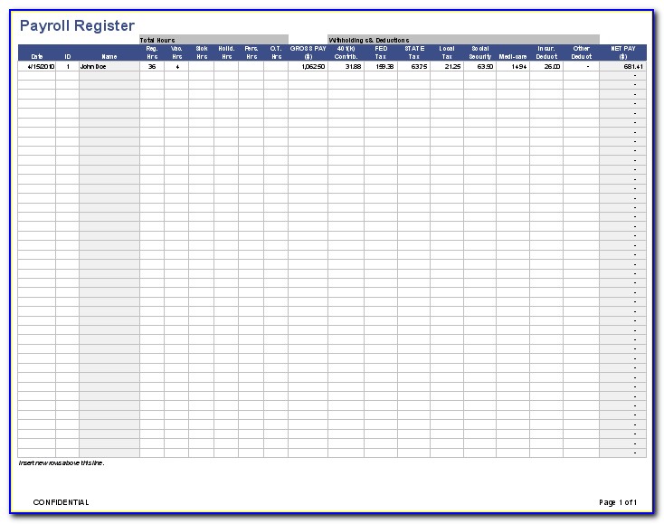Payroll Excel Template Canada