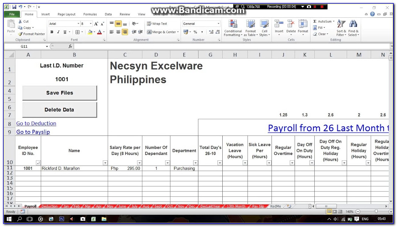 Payroll Template Philippines Free Download