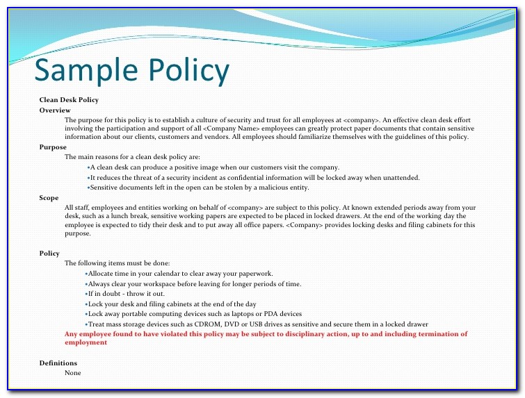 Pci Dss Policy Example