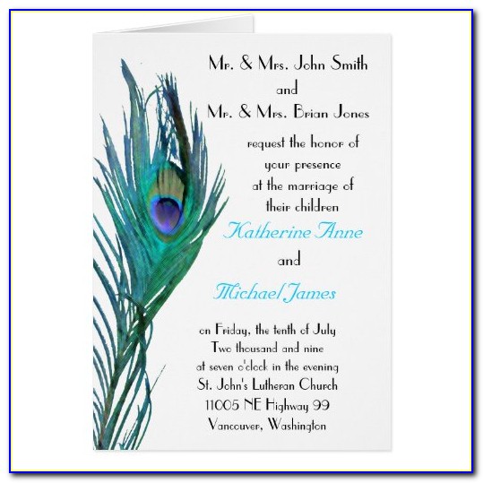 Peacock Wedding Invitation Template Download