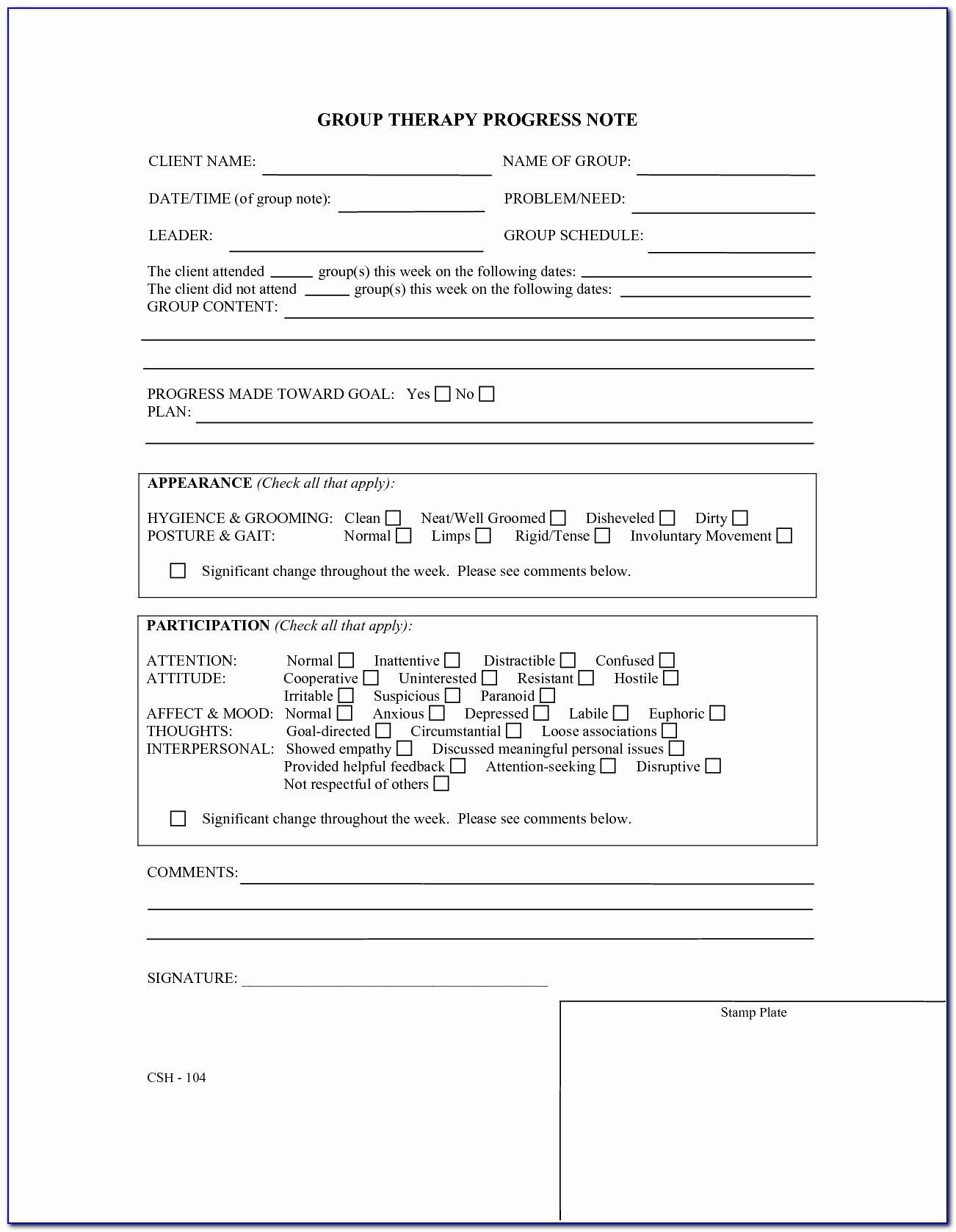 Pediatric Physical Therapy Progress Note Template