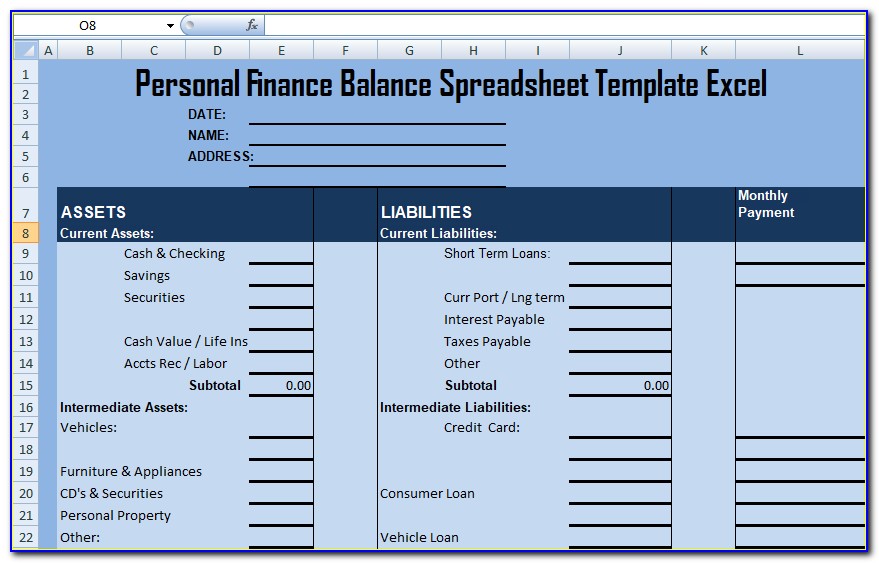 Personal Balance Sheet Template Google Sheets