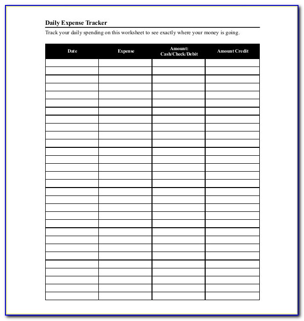 Personal Budget Forms Pdf