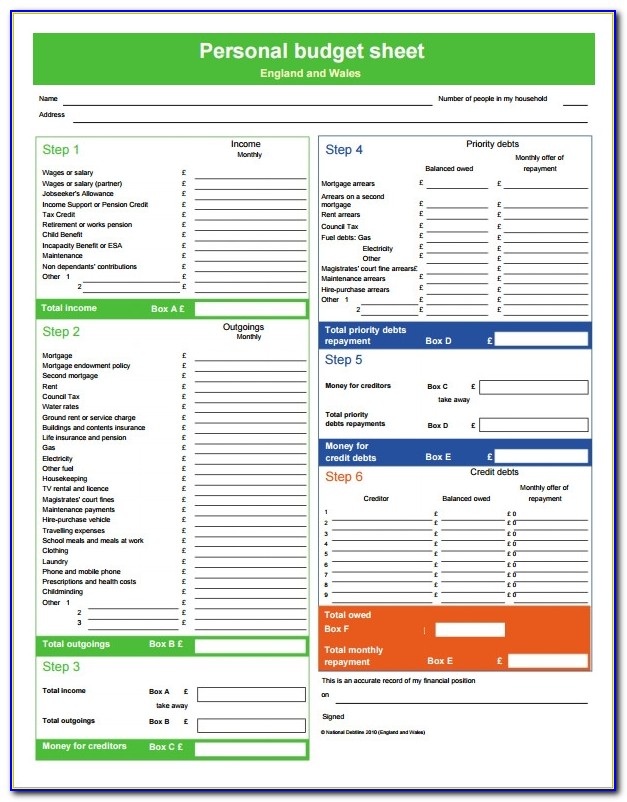 Personal Budget Template Free Excel