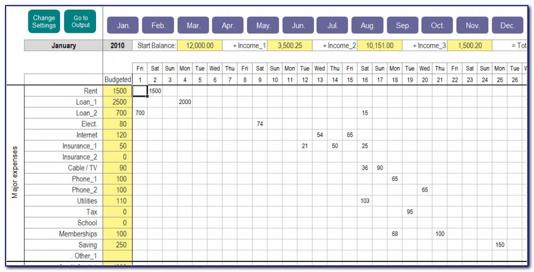 Personal Expense Tracking Spreadsheet Template