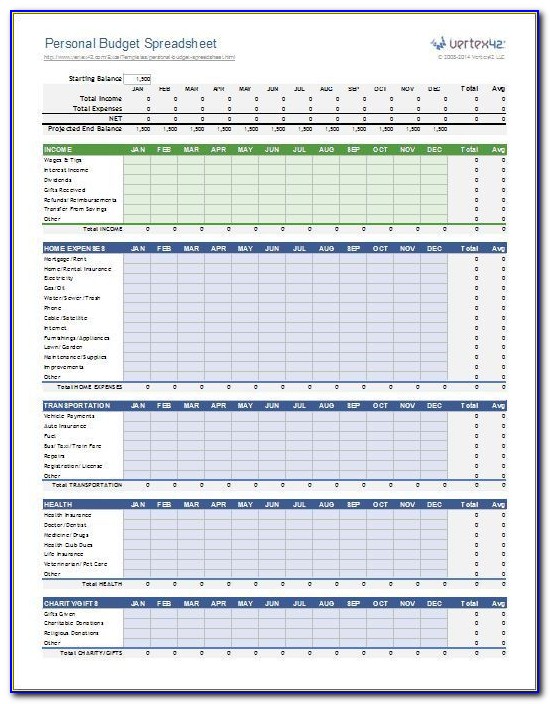 Personal Finance Planner Excel Template