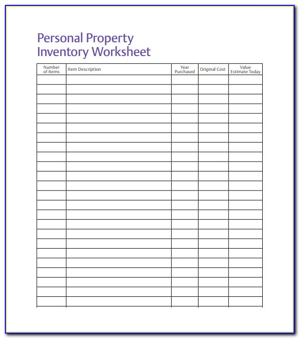 Personal Financial Asset Inventory Template