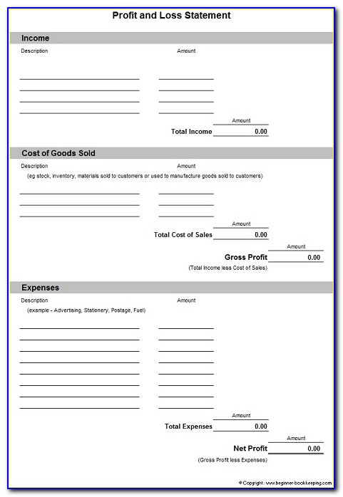 Personal Income Statement Excel Template