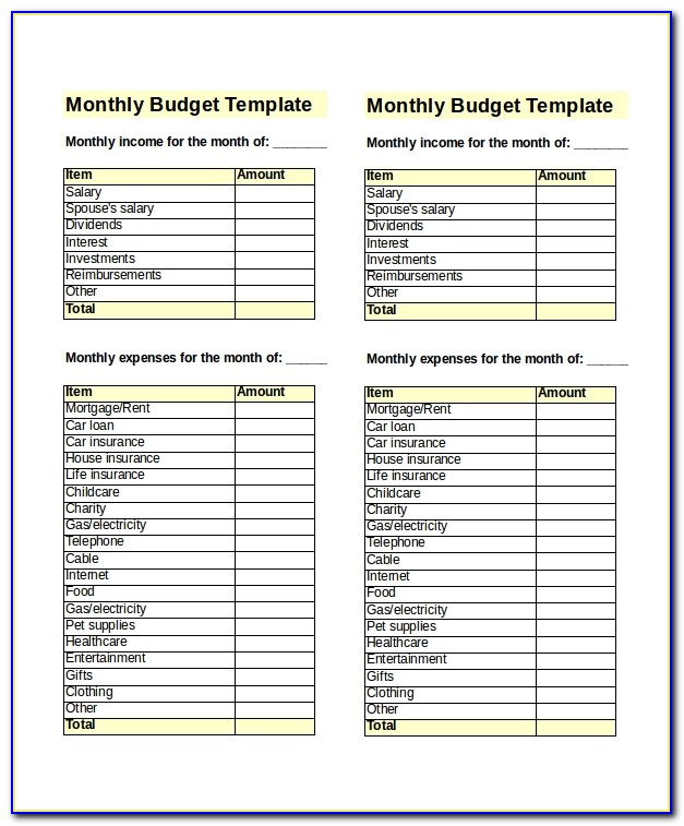 Personal Monthly Budget Template South Africa