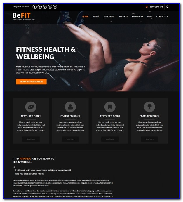 Personal Trainer Website Template Free Download