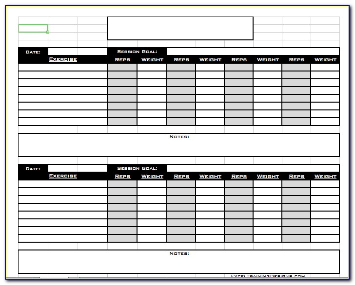 Personal Training Spreadsheet Template