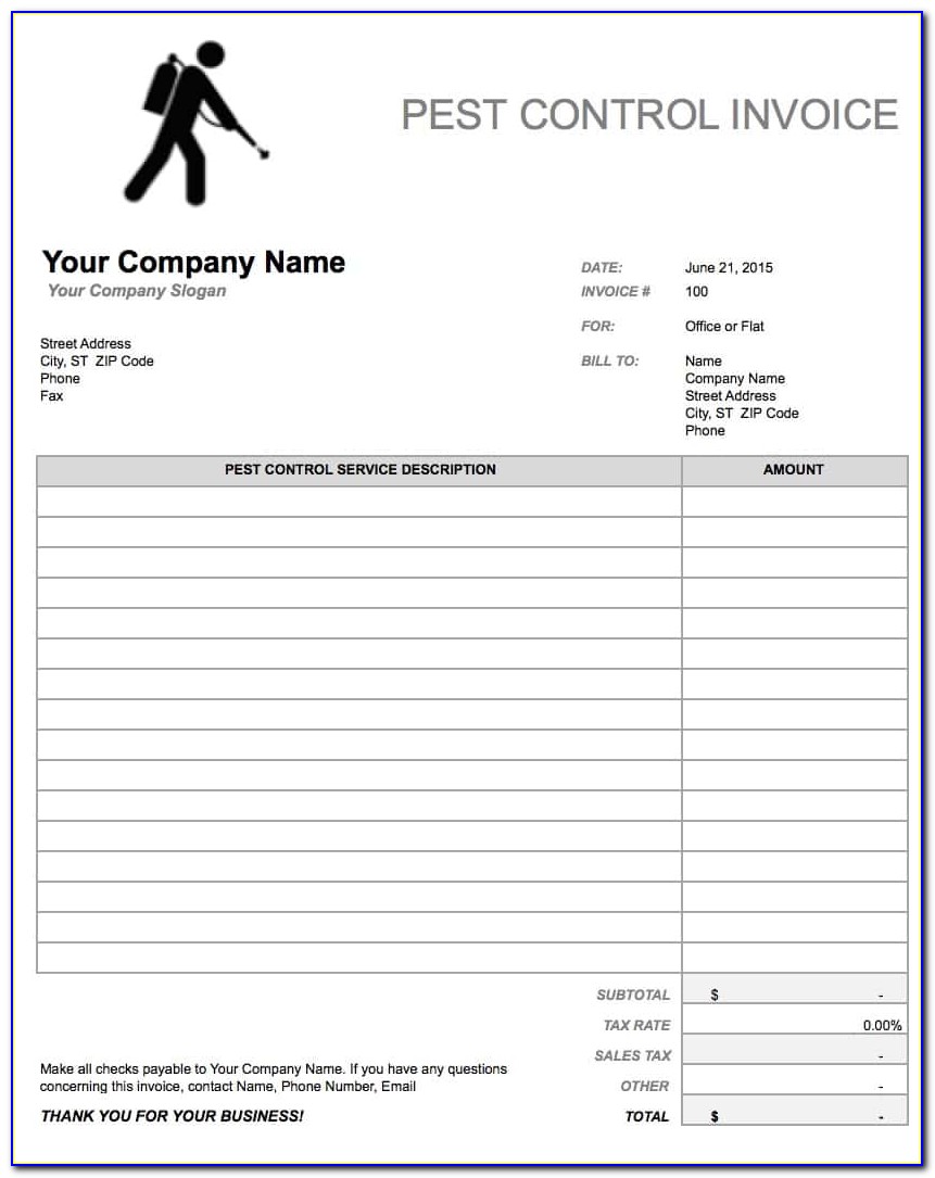 Pest Control Contract Template Uk