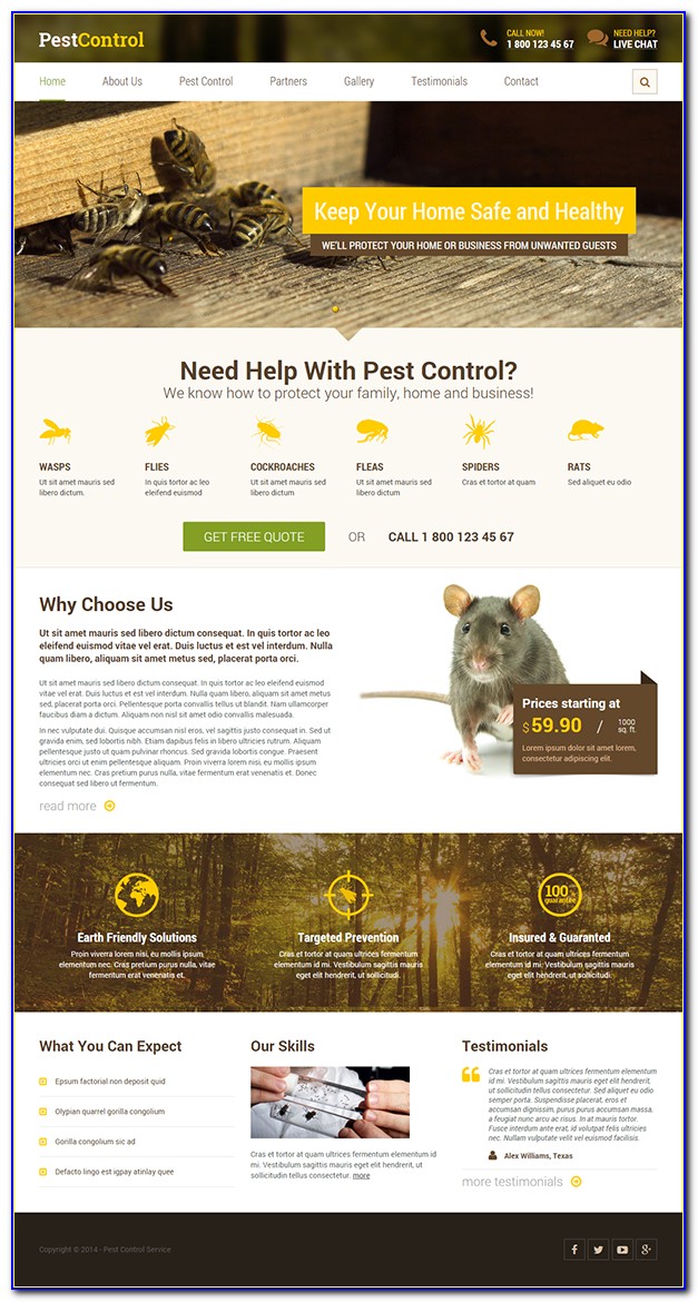 Pest Control Website Template Free