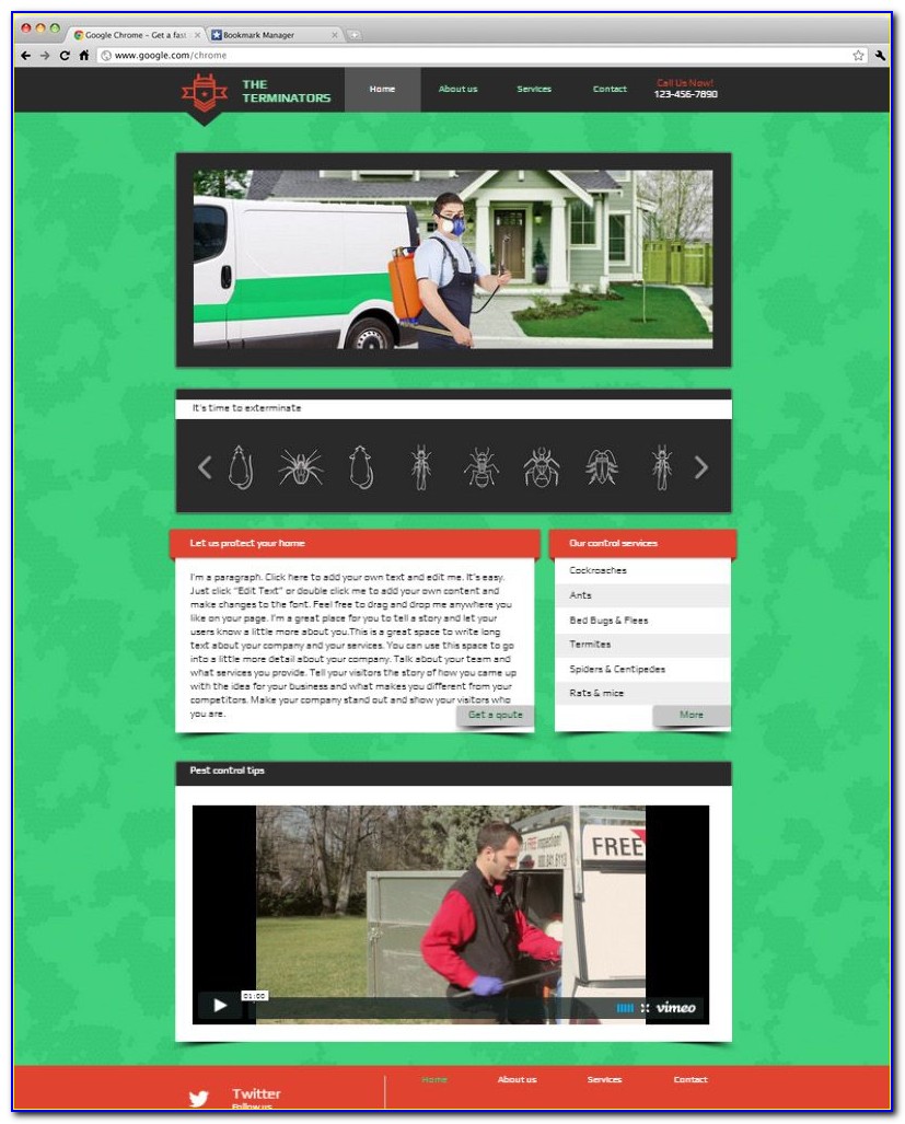 Pest Control Website Templates Free Download