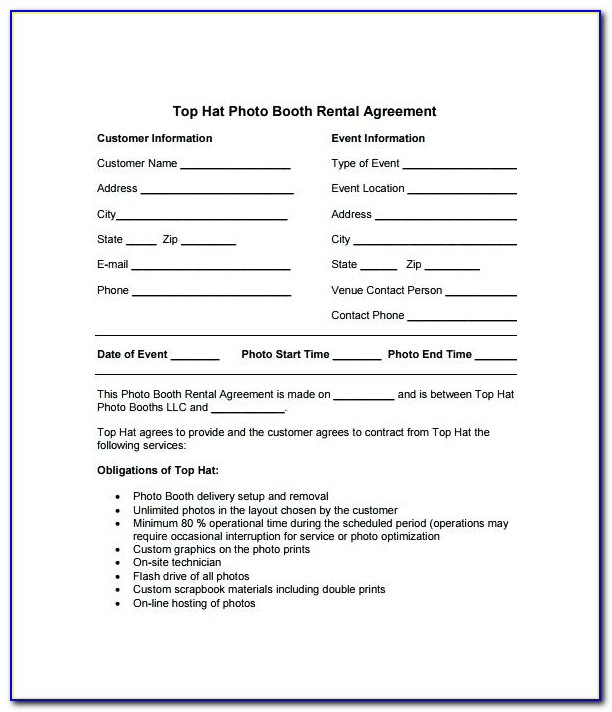 Photo Booth Contract Template
