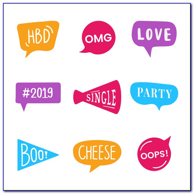 Photo Booth Props Template Vector