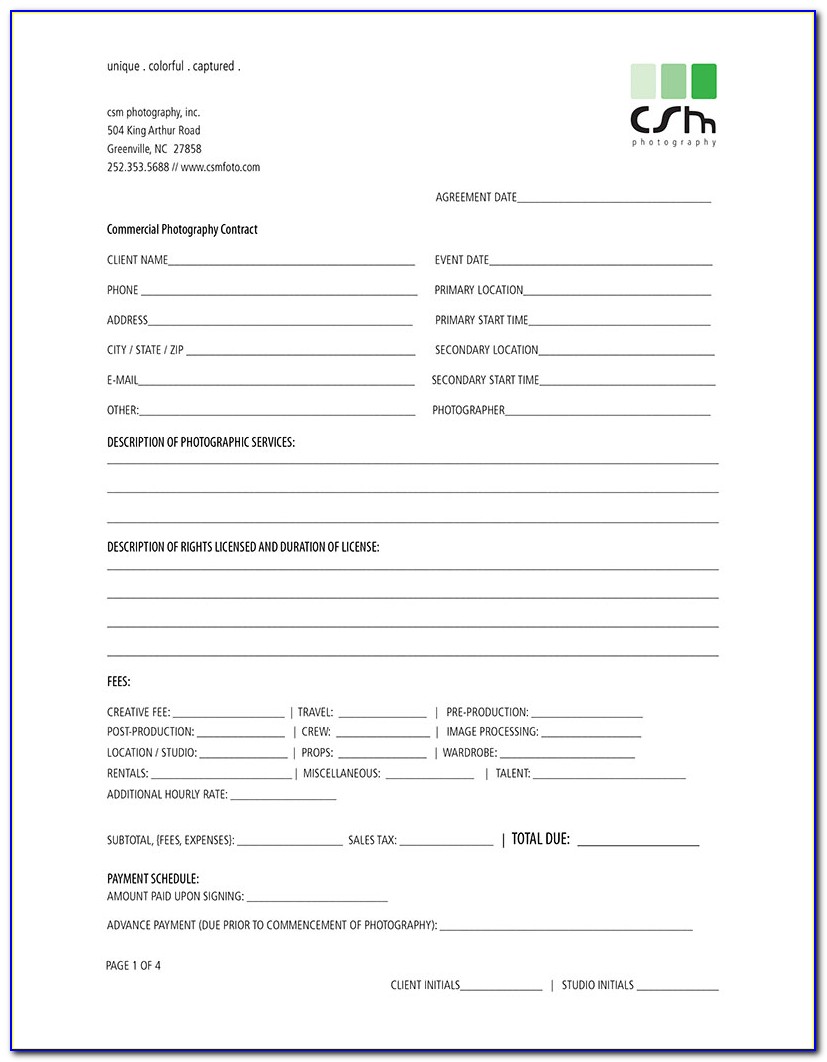 Photography Disclaimer Form Template