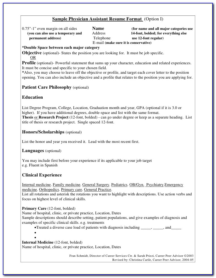 Physician Resume Sample Template