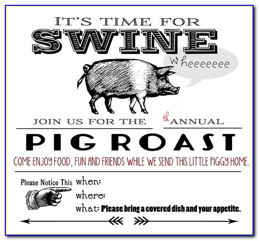 Pig Roast Invitation Template