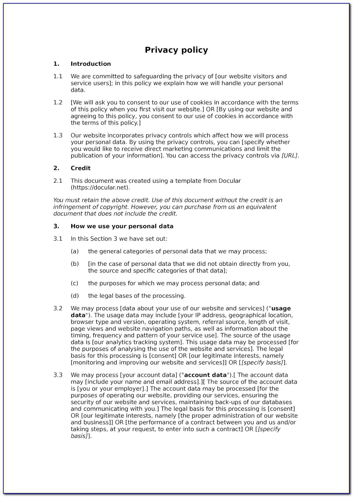Policies And Procedures Template For Small Business Pdf