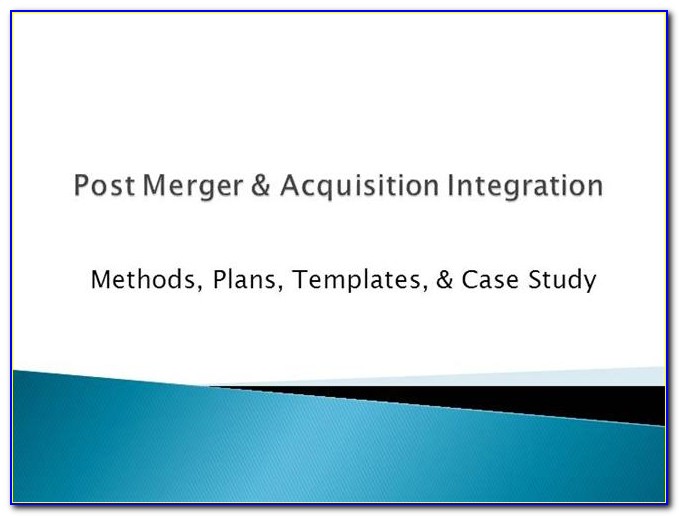 Post Acquisition Integration Plan Example