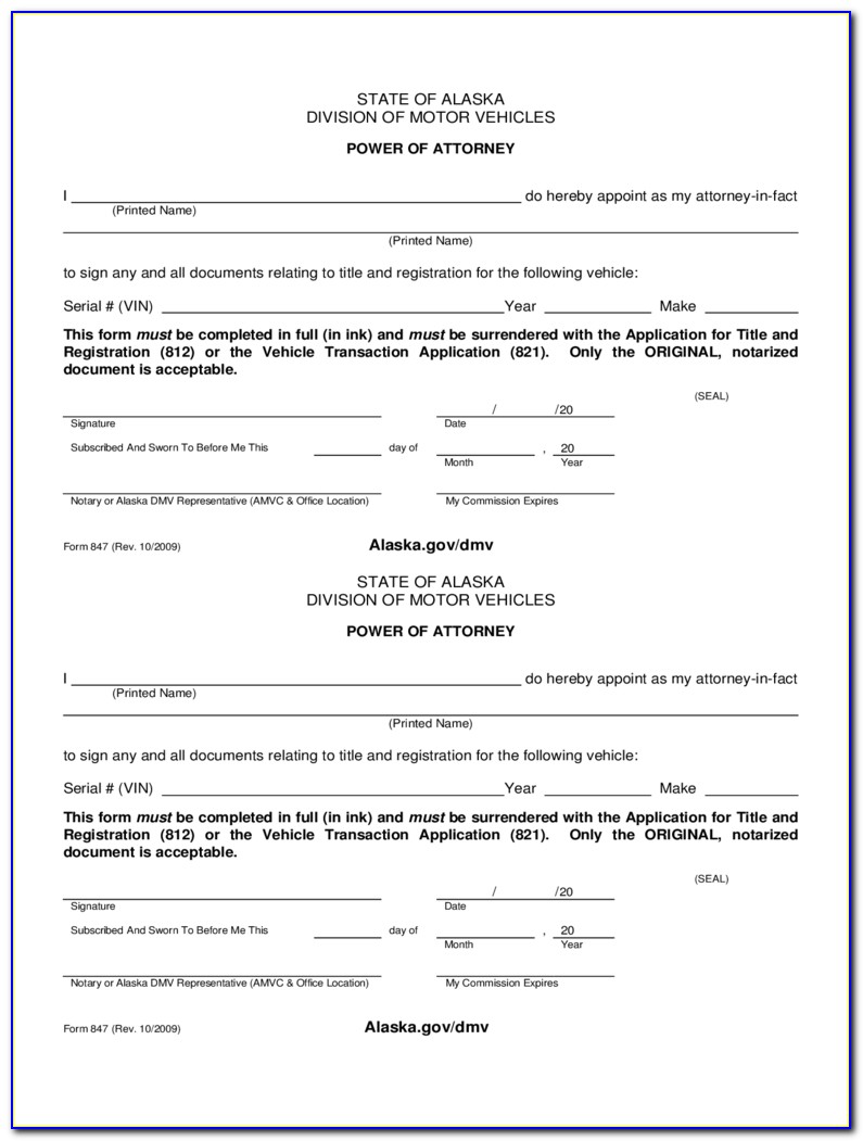 Power Of Attorney Form Florida For Minor Child