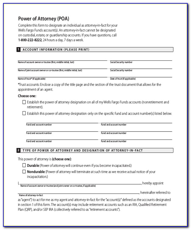 Power Of Attorney Word Document Template