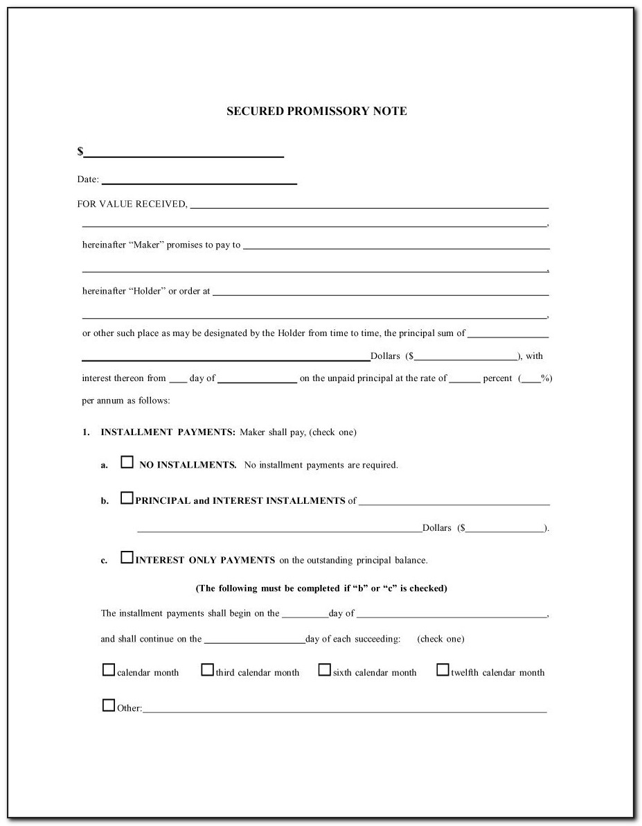 Sample Personal Promissory Note Form