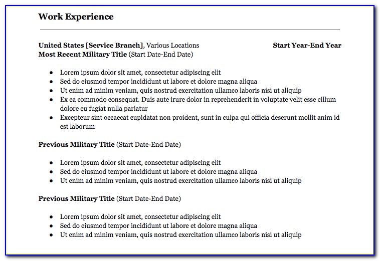 Best Resume Format For Military To Civilian