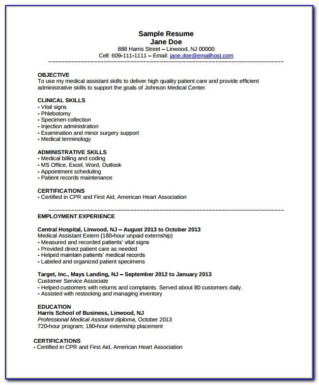 Certified Medical Assistant Resume Template