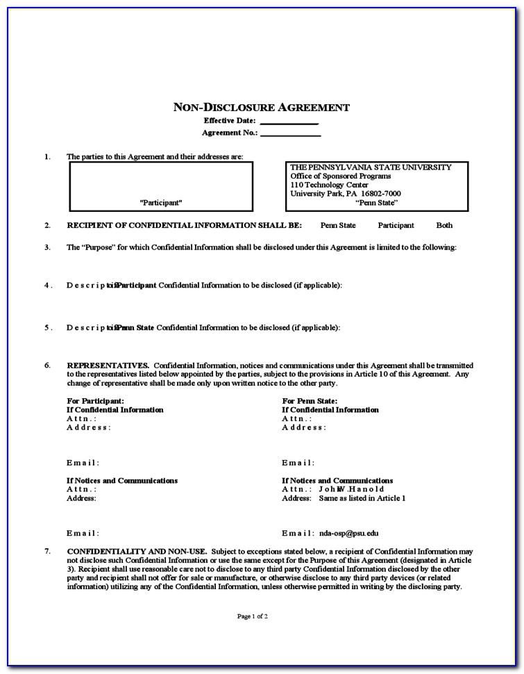 Employee Non Disclosure Agreement Template South Africa