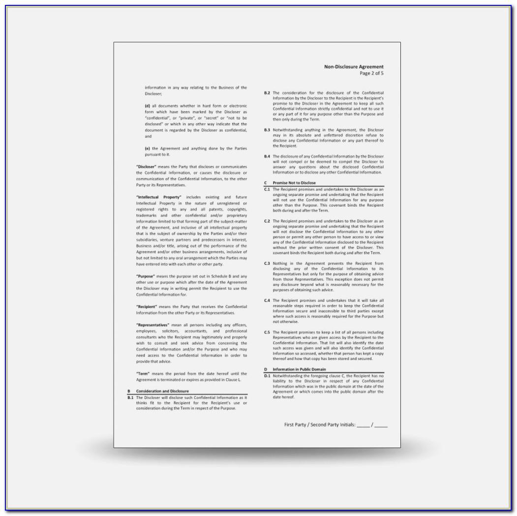 Employee Non Disclosure Agreement Template Uk